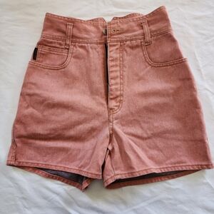 Ox Uncle High-Waist Rose Pink Denim Shorts (sz W24-26)